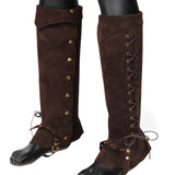 Maxbell 2xBoot Top Covers Fashion Pirate Boot Covers for Themed Party Festival Camping Brown