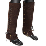 Maxbell 2xBoot Top Covers Fashion Pirate Boot Covers for Themed Party Festival Camping Brown