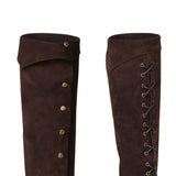 Maxbell 2xBoot Top Covers Fashion Pirate Boot Covers for Themed Party Festival Camping Brown