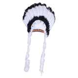 Maxbell 2xFeather Headdress Indian Hat Headwear for Performance Party Carnival Costume Style B