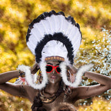 Maxbell 5xFeather Headdress Indian Hat Headwear for Performance Party Carnival Costume Style B