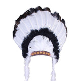 Maxbell 3xFeather Headdress Indian Hat Headwear for Performance Party Carnival Costume Style B