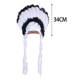 Maxbell 4xFeather Headdress Indian Hat Headwear for Performance Party Carnival Costume Style B