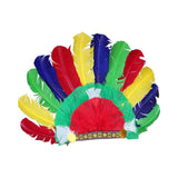 Maxbell 5xFeather Headdress Indian Hat Headwear for Performance Party Carnival Costume Style E