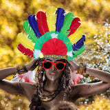 Maxbell 5xFeather Headdress Indian Hat Headwear for Performance Party Carnival Costume Style E