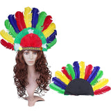 Maxbell 2xFeather Headdress Indian Hat Headwear for Performance Party Carnival Costume Style E