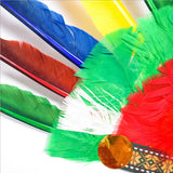Maxbell 3xFeather Headdress Indian Hat Headwear for Performance Party Carnival Costume Style E