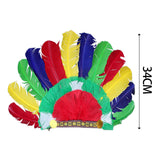 Maxbell 5xFeather Headdress Indian Hat Headwear for Performance Party Carnival Costume Style E