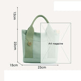 Maxbell 2xWomen Canvas Travel Tote Bag Casual Handbag Top Handle Bag with Compartments Green