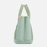Maxbell 3xWomen Canvas Travel Tote Bag Casual Handbag Top Handle Bag with Compartments Green
