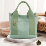 Maxbell 2xWomen Canvas Travel Tote Bag Casual Handbag Top Handle Bag with Compartments Green