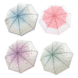 Maxbell 2xTransparent Umbrella Blossom Dome Umbrella Clear Bubble Umbrella Blue