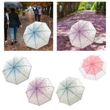 Maxbell 2xTransparent Umbrella Blossom Dome Umbrella Clear Bubble Umbrella Blue