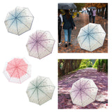Maxbell 2xTransparent Umbrella Blossom Dome Umbrella Clear Bubble Umbrella Blue