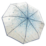 Maxbell 2xTransparent Umbrella Blossom Dome Umbrella Clear Bubble Umbrella Blue