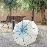 Maxbell 2xTransparent Umbrella Blossom Dome Umbrella Clear Bubble Umbrella Blue