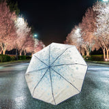 Maxbell 2xTransparent Umbrella Blossom Dome Umbrella Clear Bubble Umbrella Blue