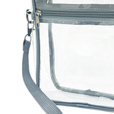 Maxbell 3xClear Crossbody Bag Clear Purse Bag for Travel Outdoor Sports Events Gray Large