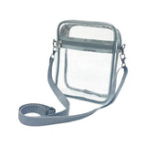 Maxbell 3xClear Crossbody Bag Clear Purse Bag for Travel Outdoor Sports Events Gray Large