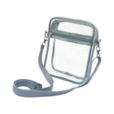 Maxbell 2xClear Crossbody Bag Clear Purse Bag for Travel Outdoor Sports Events Gray Large