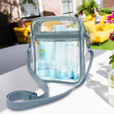 Maxbell 4xClear Crossbody Bag Clear Purse Bag for Travel Outdoor Sports Events Gray Large