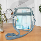 Maxbell 4xClear Crossbody Bag Clear Purse Bag for Travel Outdoor Sports Events Gray Large