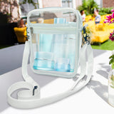 Maxbell 4xClear Crossbody Bag Clear Purse Bag for Travel Outdoor Sports Events White Small