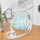 Maxbell 4xClear Crossbody Bag Clear Purse Bag for Travel Outdoor Sports Events White Small