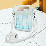 Maxbell 2xClear Crossbody Bag Clear Purse Bag for Travel Outdoor Sports Events White Small