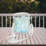 Maxbell 3xClear Crossbody Bag Clear Purse Bag for Travel Outdoor Sports Events White Small