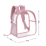 Maxbell 2xClear Backpack Waterproof Transparent PVC Backpack for Events Travel College Pink