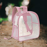 Maxbell 2xClear Backpack Waterproof Transparent PVC Backpack for Events Travel College Pink