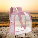 Maxbell 2xClear Backpack Waterproof Transparent PVC Backpack for Events Travel College Pink