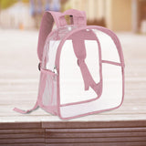 Maxbell 2xClear Backpack Waterproof Transparent PVC Backpack for Events Travel College Pink