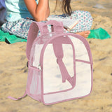 Maxbell 2xClear Backpack Waterproof Transparent PVC Backpack for Events Travel College Pink