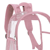 Maxbell 2xClear Backpack Waterproof Transparent PVC Backpack for Events Travel College Pink