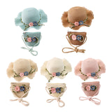 Maxbell Children's Sun Hat with Tote Kids Girl Beach Cap for Beach Easter Activities green