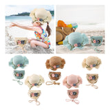 Maxbell Children's Sun Hat with Tote Kids Girl Beach Cap for Beach Easter Activities green