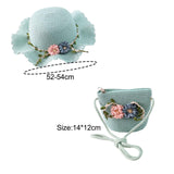 Maxbell Children's Sun Hat with Tote Kids Girl Beach Cap for Beach Easter Activities green