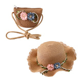 Maxbell Children's Sun Hat with Tote Kids Girl Beach Cap for Beach Easter Activities Khaki