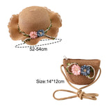 Maxbell Children's Sun Hat with Tote Kids Girl Beach Cap for Beach Easter Activities Khaki