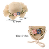 Maxbell Children's Sun Hat with Tote Kids Girl Beach Cap for Beach Easter Activities beige