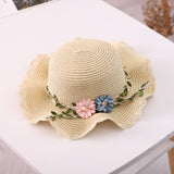 Maxbell Children's Sun Hat with Tote Kids Girl Beach Cap for Beach Easter Activities beige