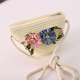 Maxbell Children's Sun Hat with Tote Kids Girl Beach Cap for Beach Easter Activities white