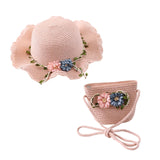 Maxbell Children's Sun Hat with Tote Kids Girl Beach Cap for Beach Easter Activities pink