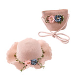 Maxbell Children's Sun Hat with Tote Kids Girl Beach Cap for Beach Easter Activities pink