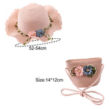 Maxbell Children's Sun Hat with Tote Kids Girl Beach Cap for Beach Easter Activities pink