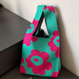 Maxbell 3xKnitted Handbag Fashion Pouch Lightweight Shopping Bag for Beach Green