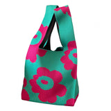 Maxbell 2xKnitted Handbag Fashion Pouch Lightweight Shopping Bag for Beach Green