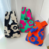 Maxbell 2xKnitted Handbag Fashion Pouch Lightweight Shopping Bag for Beach Green